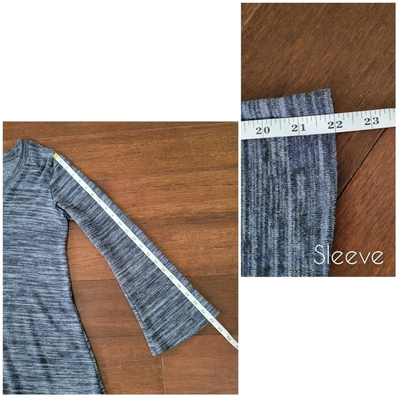 Abbeline blue spacedye v-neck long sleeve shift dress/tunic top- women's size S - Picture 7 of 8